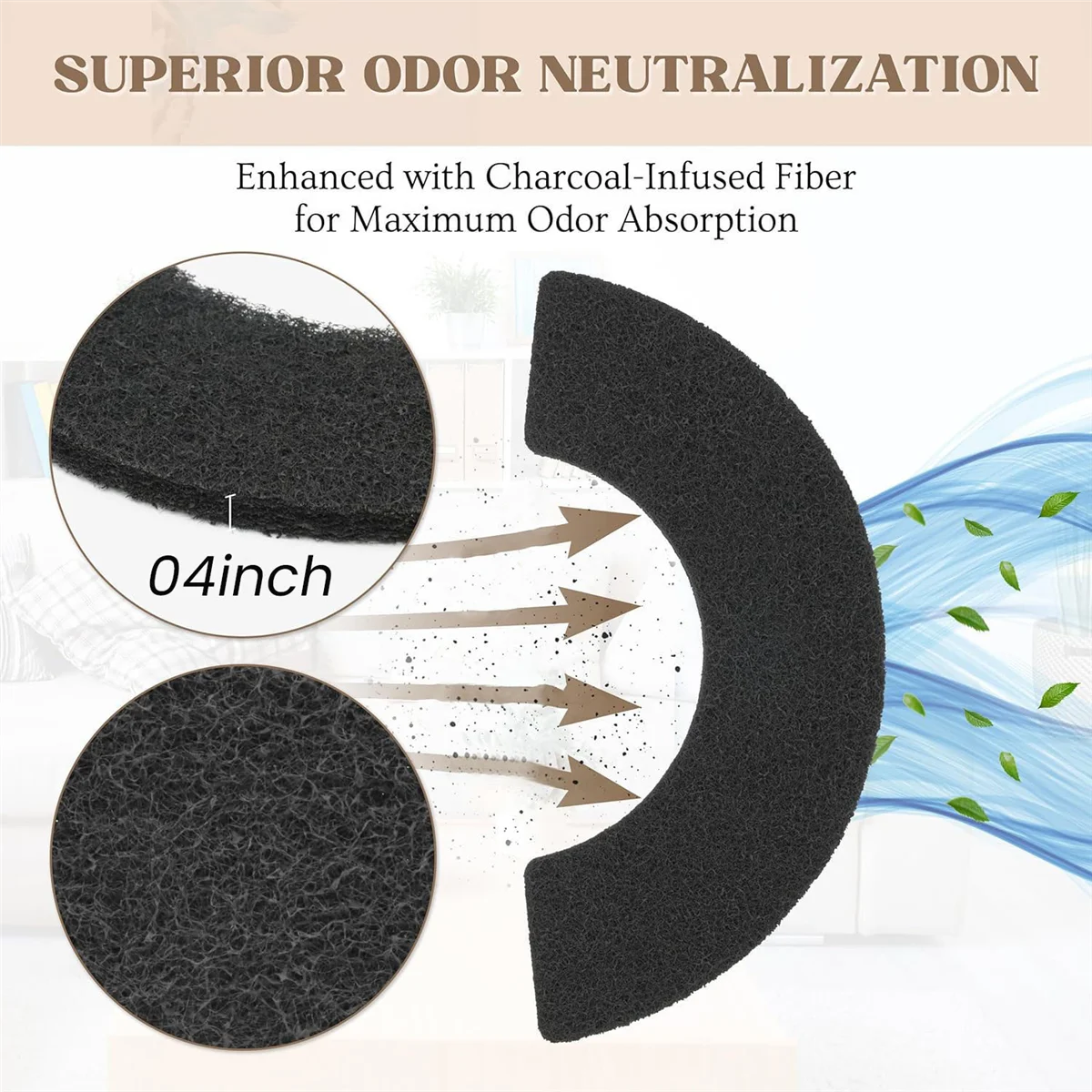 LDHL Filter Replacement for Litter-Robot 4 - Activated Carbon Filters for Litter Box, Charcoal Filters for Cat Litter 6Pcs