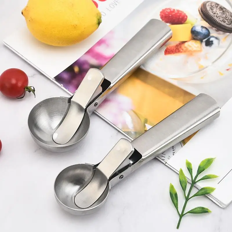 Stainless Steel Ice Cream Scoop Multi Functional Fruit Ball Spoon Kitchen Dessert Scooping Tool