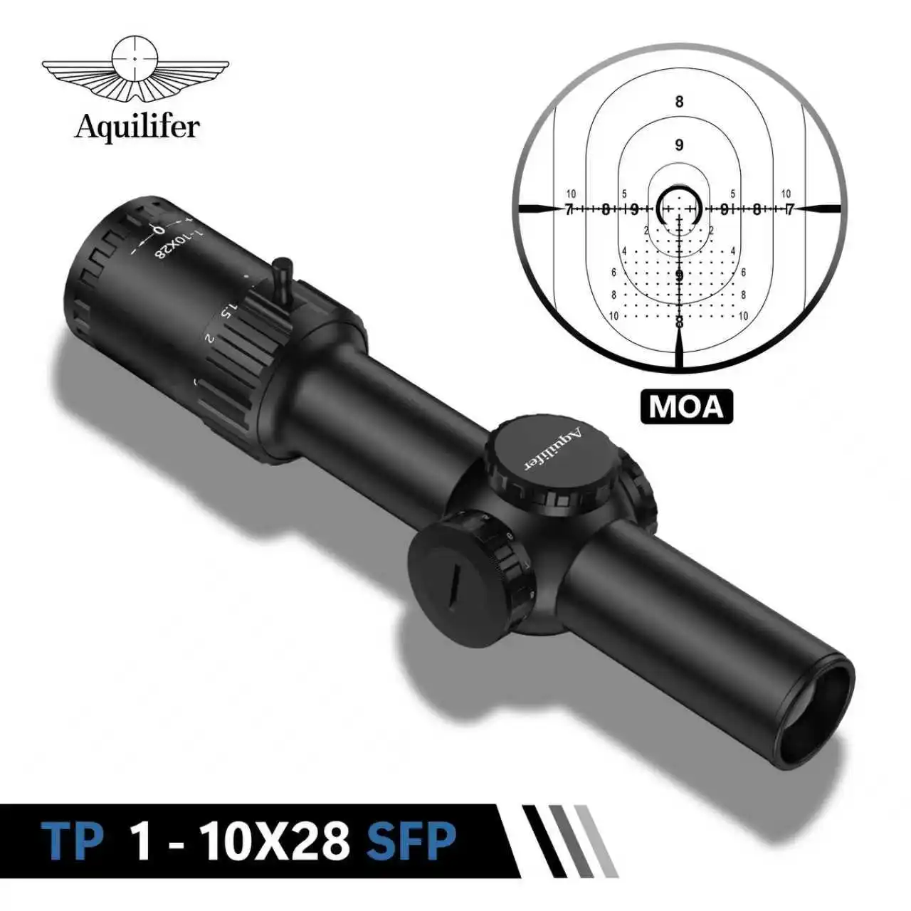 

Aquilifer TP 1-10x28 SFP Scope Red Illuminated Reticle Locking Turret Waterproof Fogproof for Hunting AR Rifle