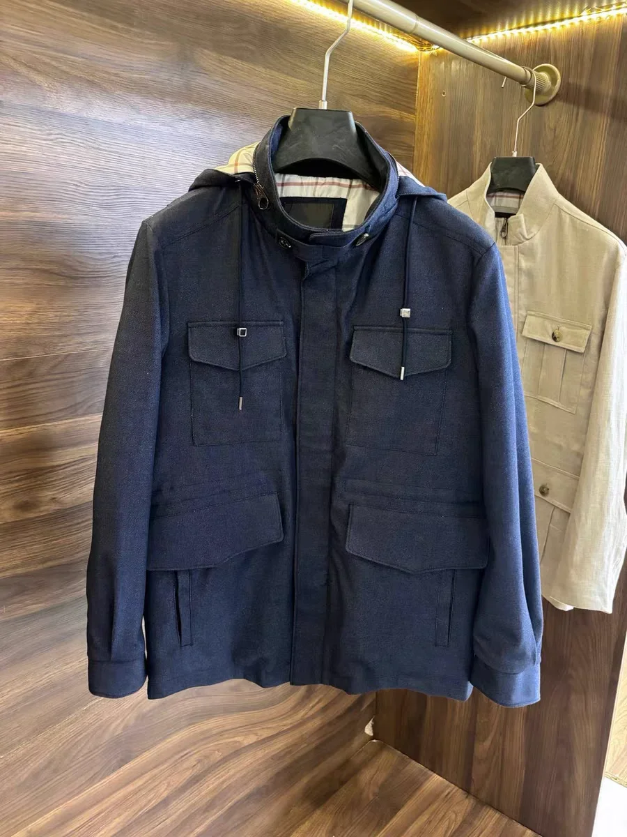 

LP traveler wool blend business casual minimalist hooded jacket