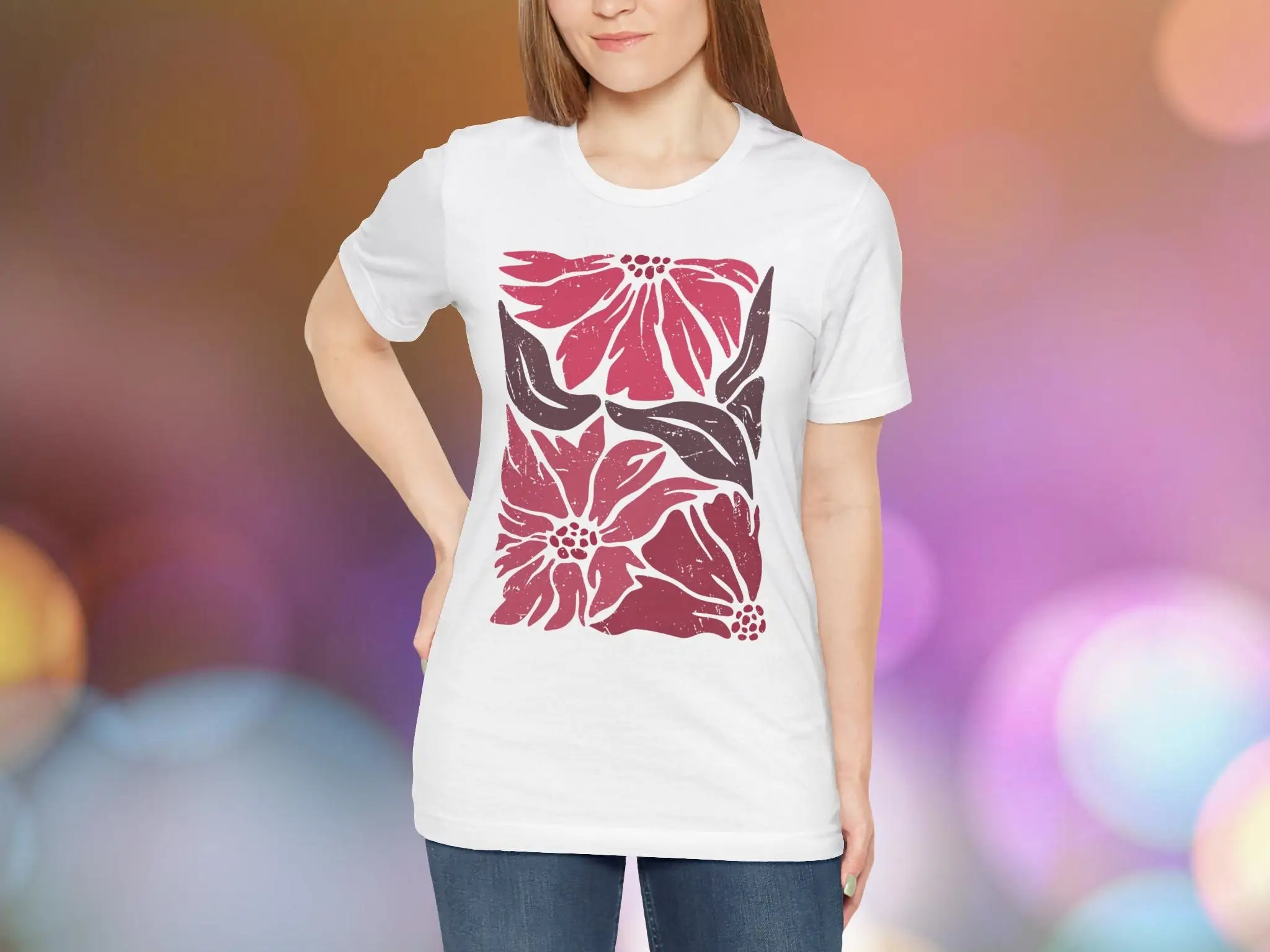 

Flowers T Shirt Boho Wildflowers Botanical Floral Spring Cottagecore for Women s Vintage