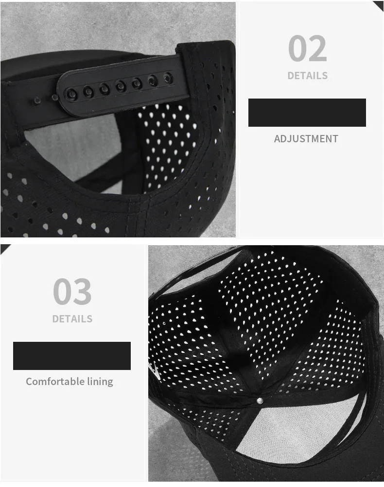 Individuell besticktes Logo, 6-Panel-Snapback-Cap, atmungsaktive Baumwolle, für Herren und Damen, atmungsaktive Outdoor-Baseballkappe, Hip-Hop-Mütze – Detail 7