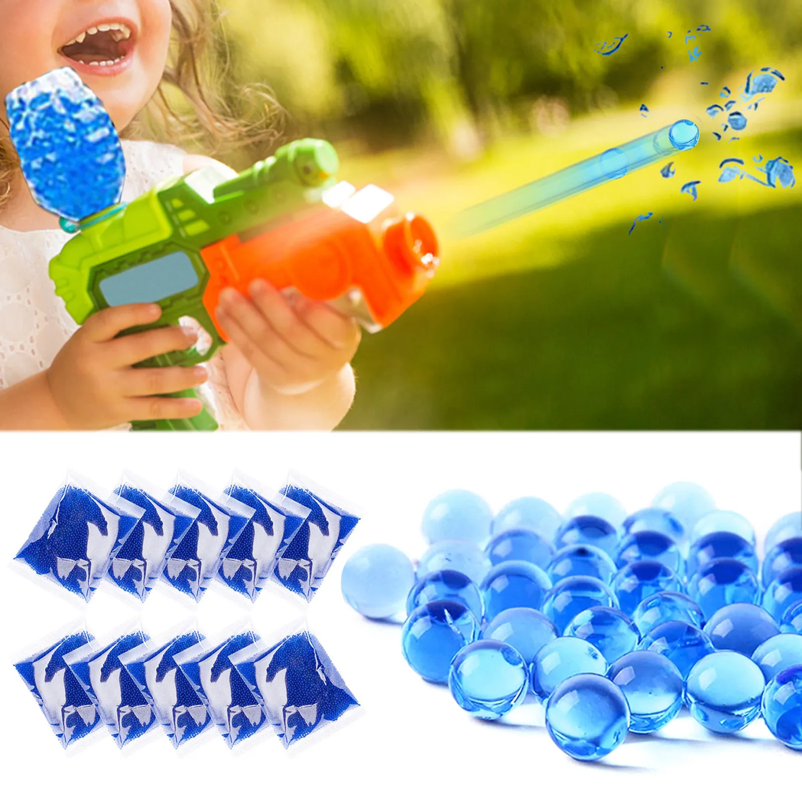 50000/100000Pcs Water Beads Children\'s Water Bombs Toy Crystal Mud Hydrogel Fun Toy Water Bombs Hydroponics Bottle DIY 7-8mm