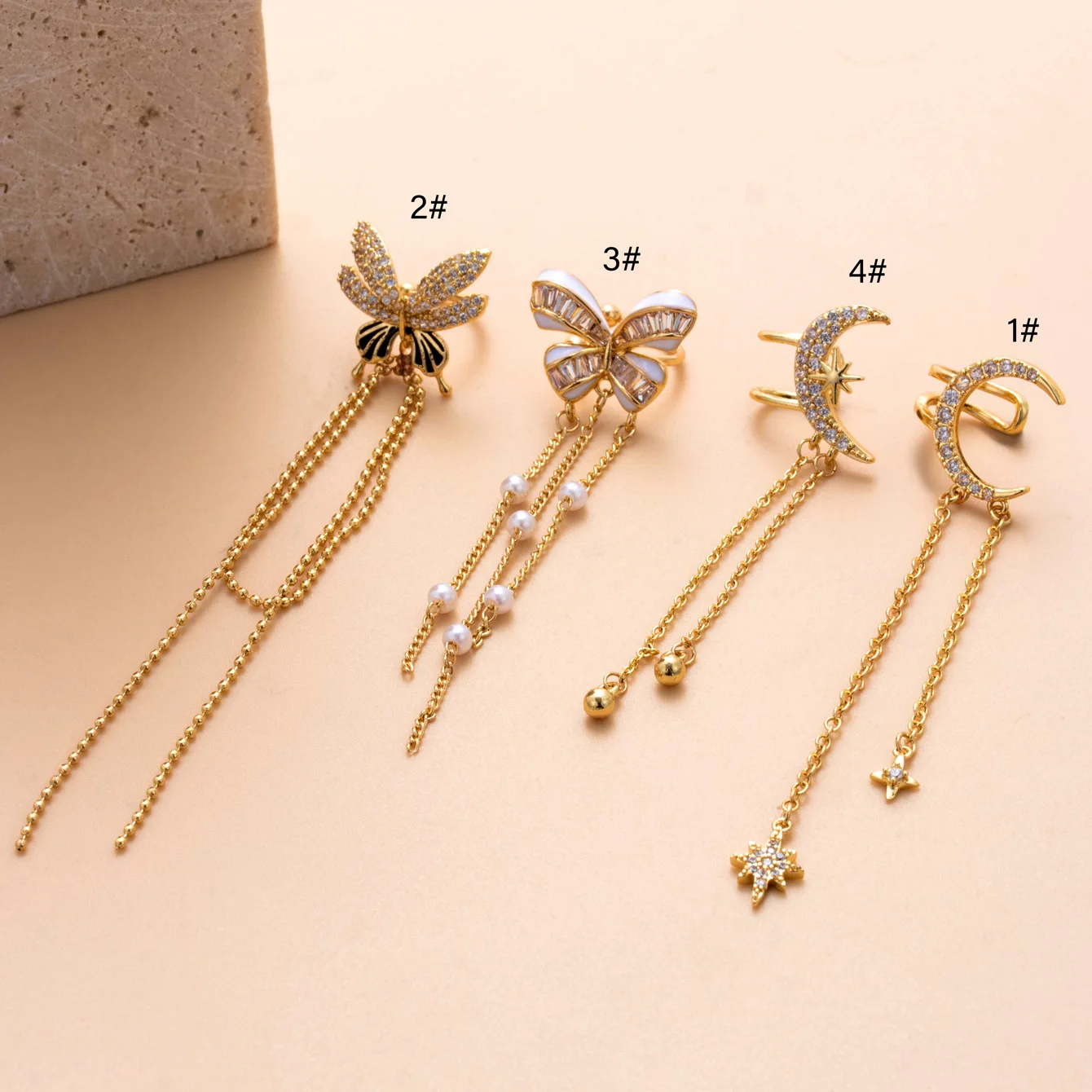 Long Tassel Chain Ear Clip Without Hole Earring for Women 1PC Cartilage Orbital Kpop Ear Cuff No Piercing Earing INS Jewelry