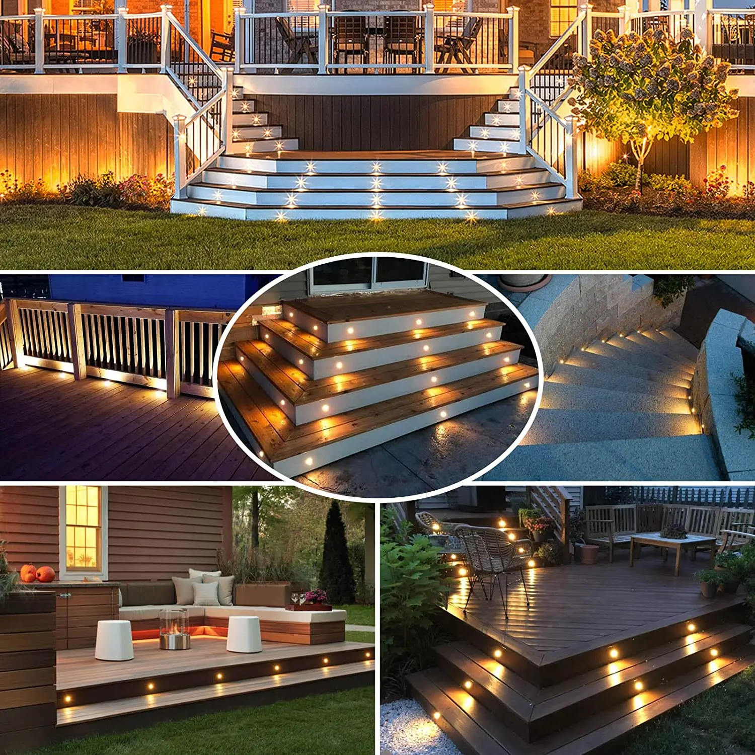 Impermeável LED Deck Light, Regulável, DC 12V, Lâmpada Subterrânea, Recesso, IP67, Escadas, Iluminação do Jardim, UE, Reino Unido, EUA, AU