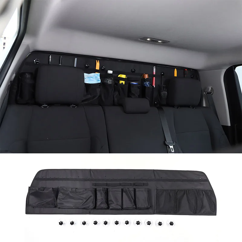 

For Toyota Tundra 2014-2024 Car Rear Window Seat Headrest Storage Bag Trunk Window Hanging Bag Organizer Car Accessories