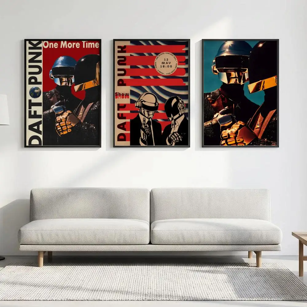 Poster HD art, waterproof, sticky wall, home decoration (living room, bedroom, bar), aesthetic Band D-Daft P-Punk