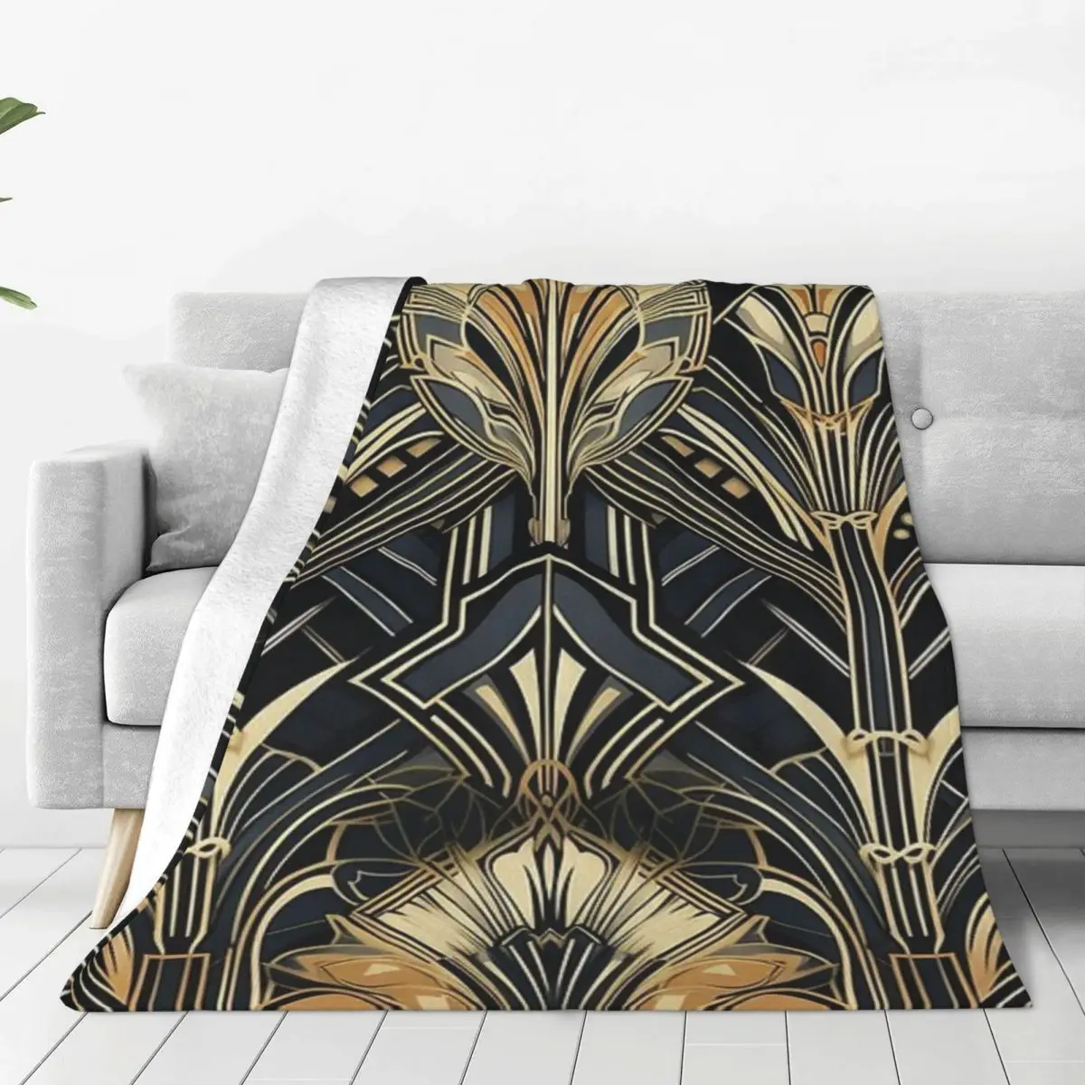 

Art Deco Blanket Flange Textile Decor Portable Super Soft Throw Blankets for Home Office Plush Thin Quilt