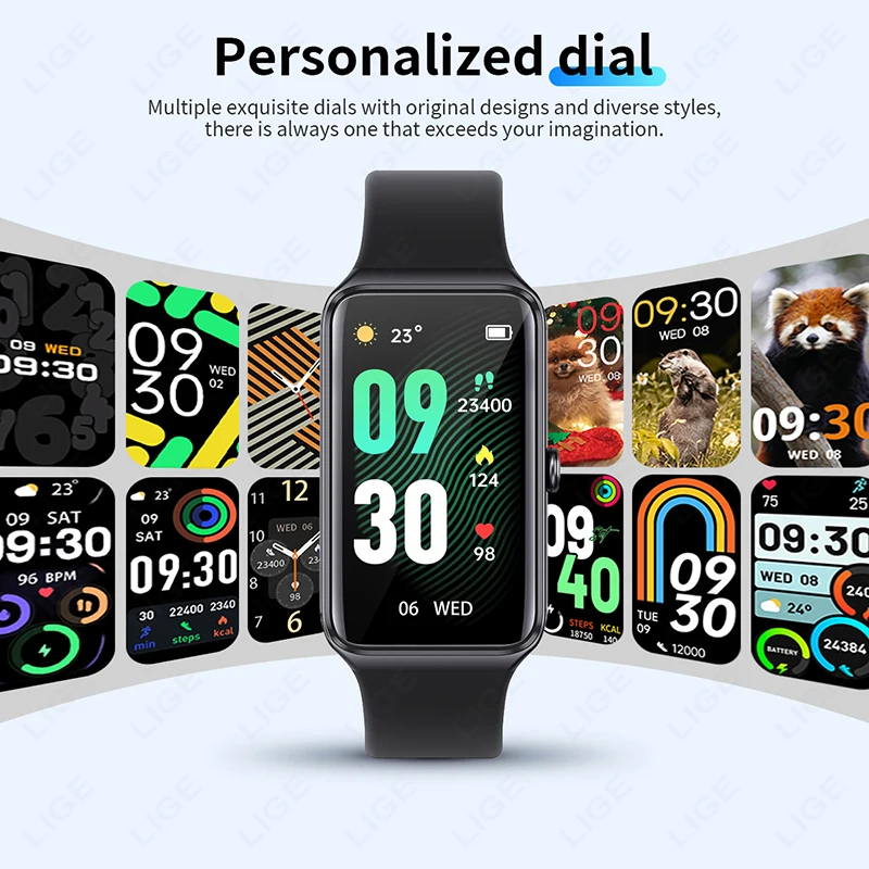 LIGE новые 1,47 "HD умные часы для Xiaomi мужские спортивные фитнес-браслеты термометр монитор здоровья водонепроницаемые женские умные часы