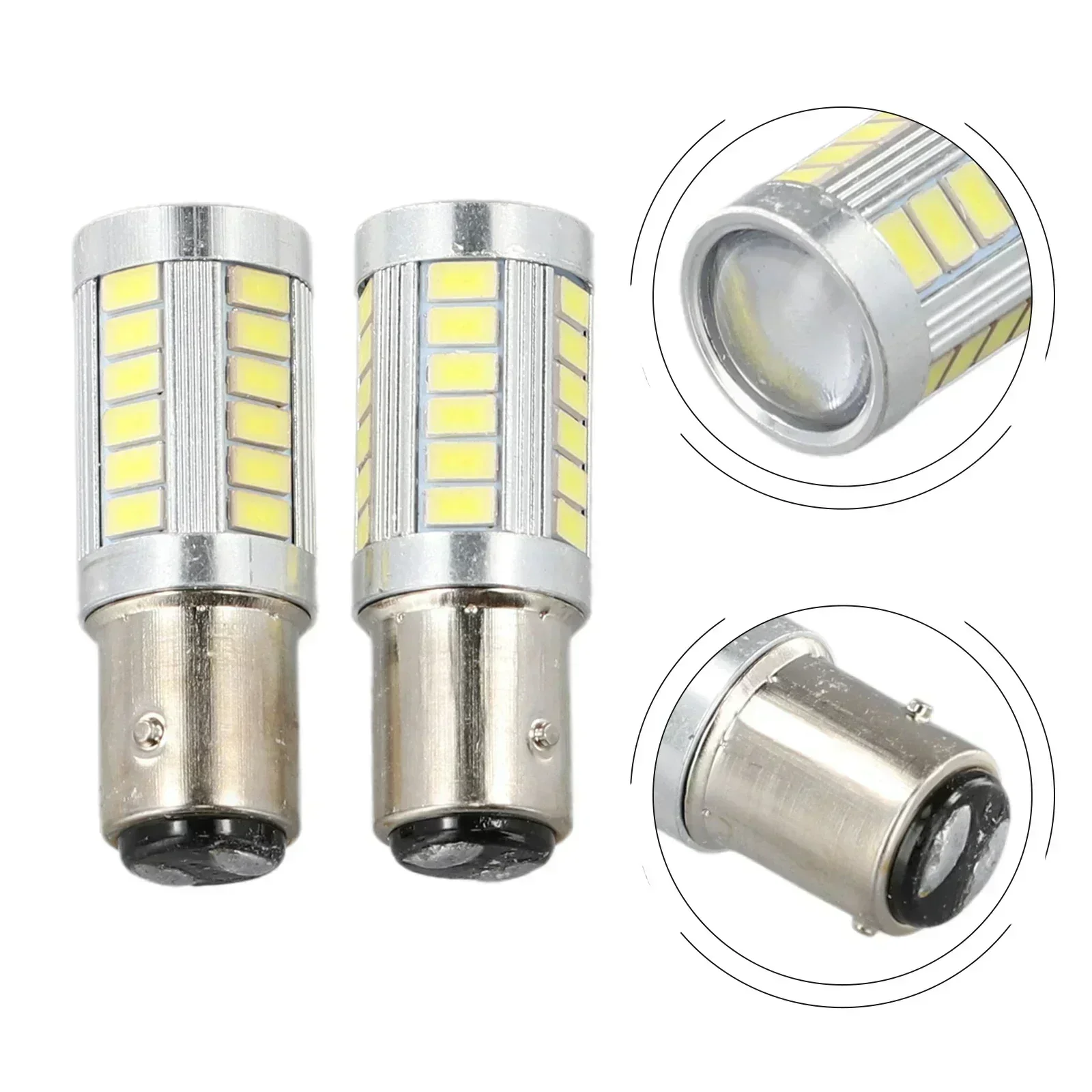 2Pcs 1157 P21/5W 380 BAY15D Car Stop Tail-Brake Light White LED Bulbs Lamp Light 33 12V 382 6000K Car Brake Light Taillight