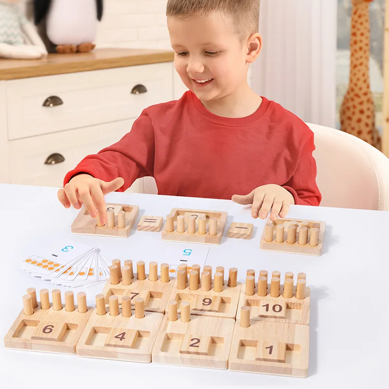 New Children's Montessori Educational Mathematics Fractional Game Teaching Aids Wooden Teaching Puzzle Model Toys Gift New