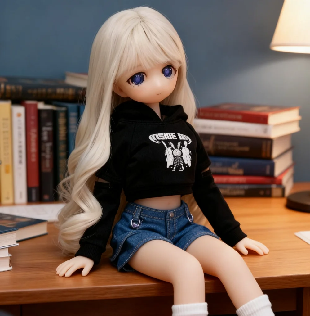 

BJD Doll Nude Tpe Soft Silicone Humanoid Doll 40cm Blond Hair Sapphire Blue Attractive Eyes Doll Girls Birthday Gift Toy