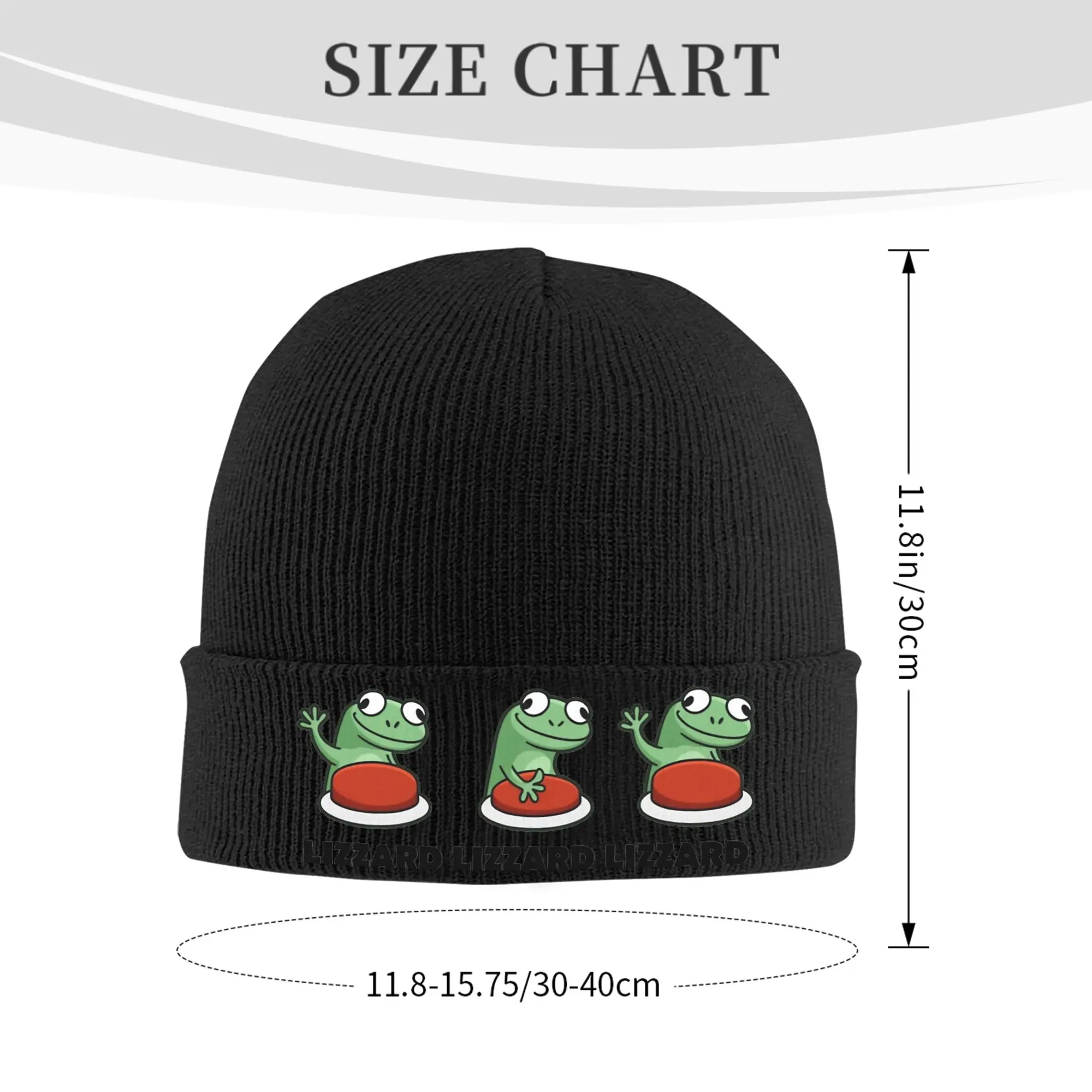 Tom Lizard Lizard Lizard Meme Derpy Lizard Button Hat Autumn Winter Skullies Beanies Street Cap Unisex Acrylic Knitted Caps,