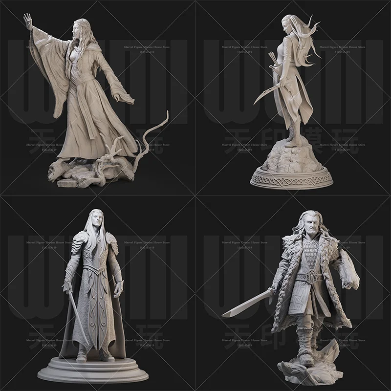 

1/24 1/18 Scale Fairy Princess Kelan Royal Guard Dwarf King Dill DIY Self-assembled GK 3D Resin Un-panited White Doll Toys