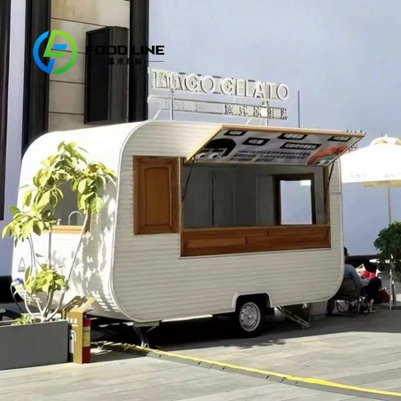 Customized Mobile Hotel Snack Food Truck Cafe Van Coffee Cart Burger Trailer Commercial Mobile Dining Car Coffee Snacks
