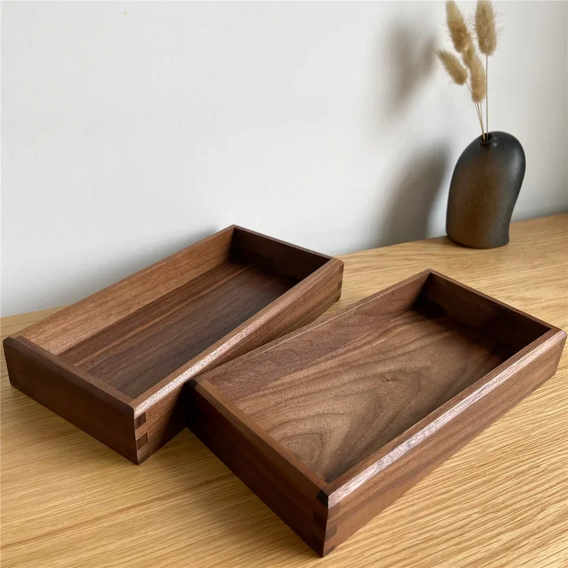 

Key Storage Box – North American Black Walnut Wood Porch Organizer, Solid Wood Pen Box, Desktop Storage Solution, Jewelry Holder