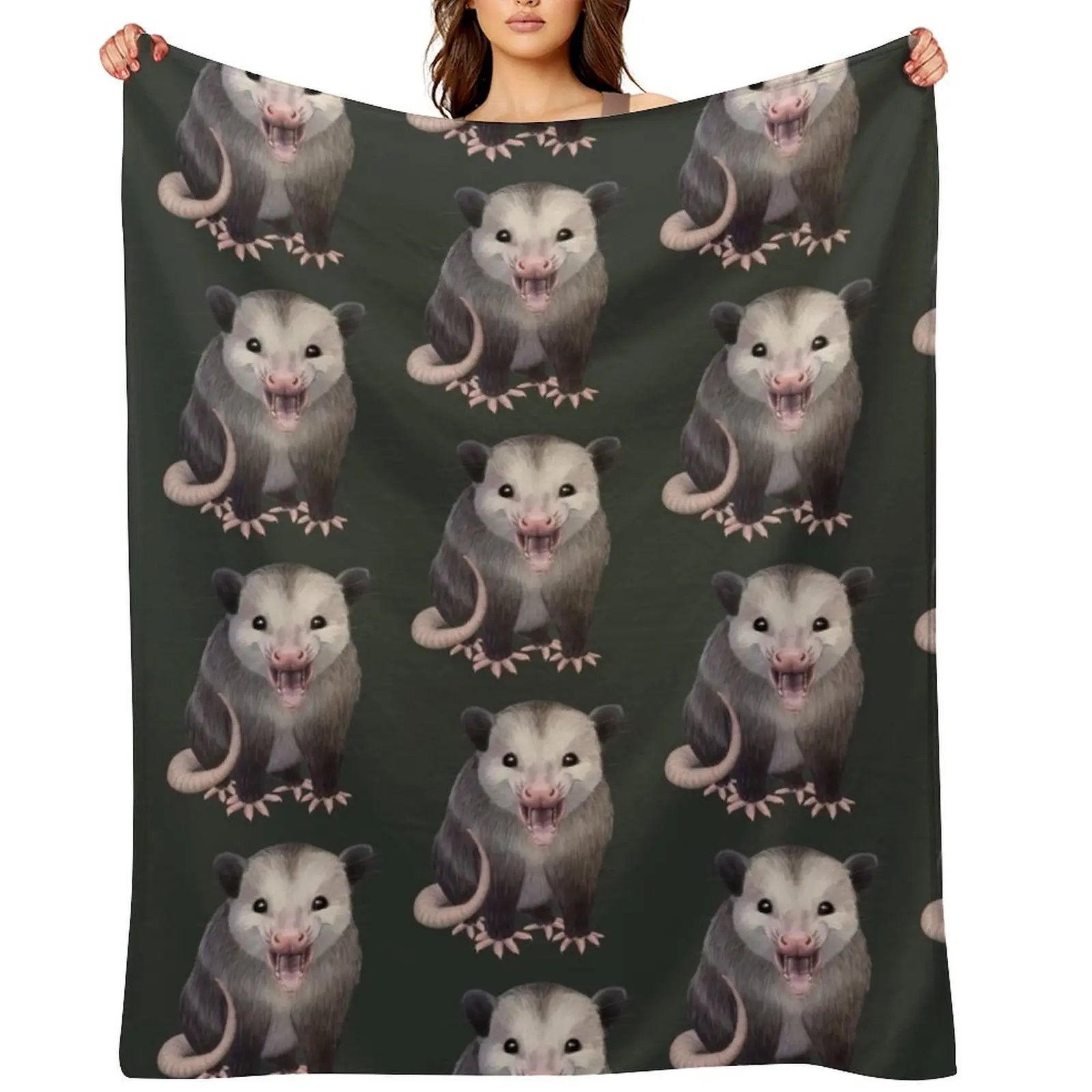 

Happy Possum Throw Blanket Beautifuls Soft Big Hairy Designers Blankets