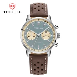 TOPHILL 40mm Chronograph Watch Mechanical Pilot 1963 ST1901 Hand Winding Sapphire Crystal Military C3 Luminous 5Bar TL027G