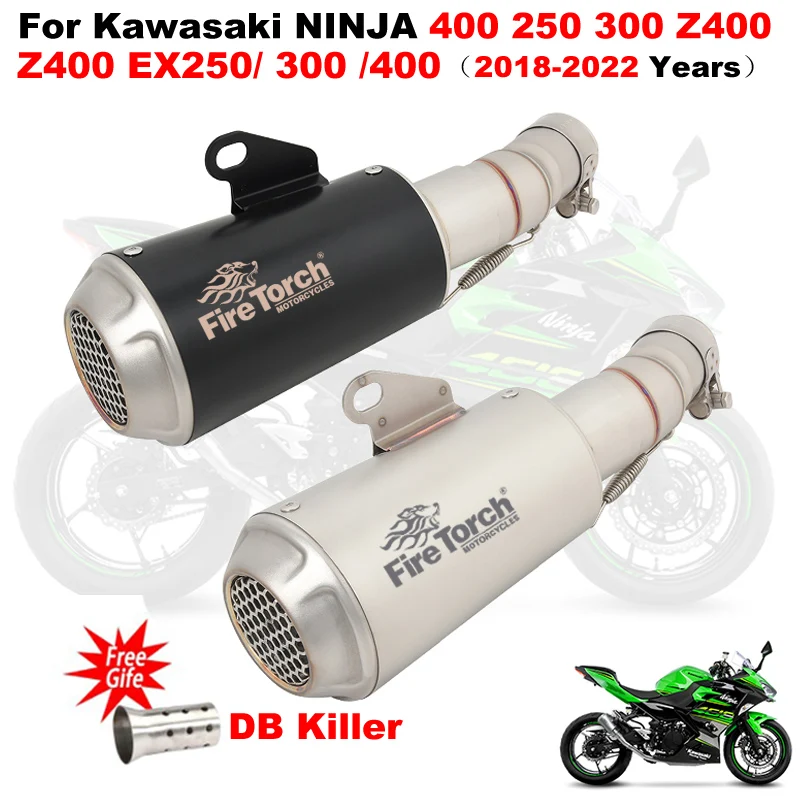 

For Kawasaki Ninja 400 250 300 Z400 EX400 EX300 EX250 Full System Motorcycle GP Exhaust Escape Moto Muffler Middle Link Pipe