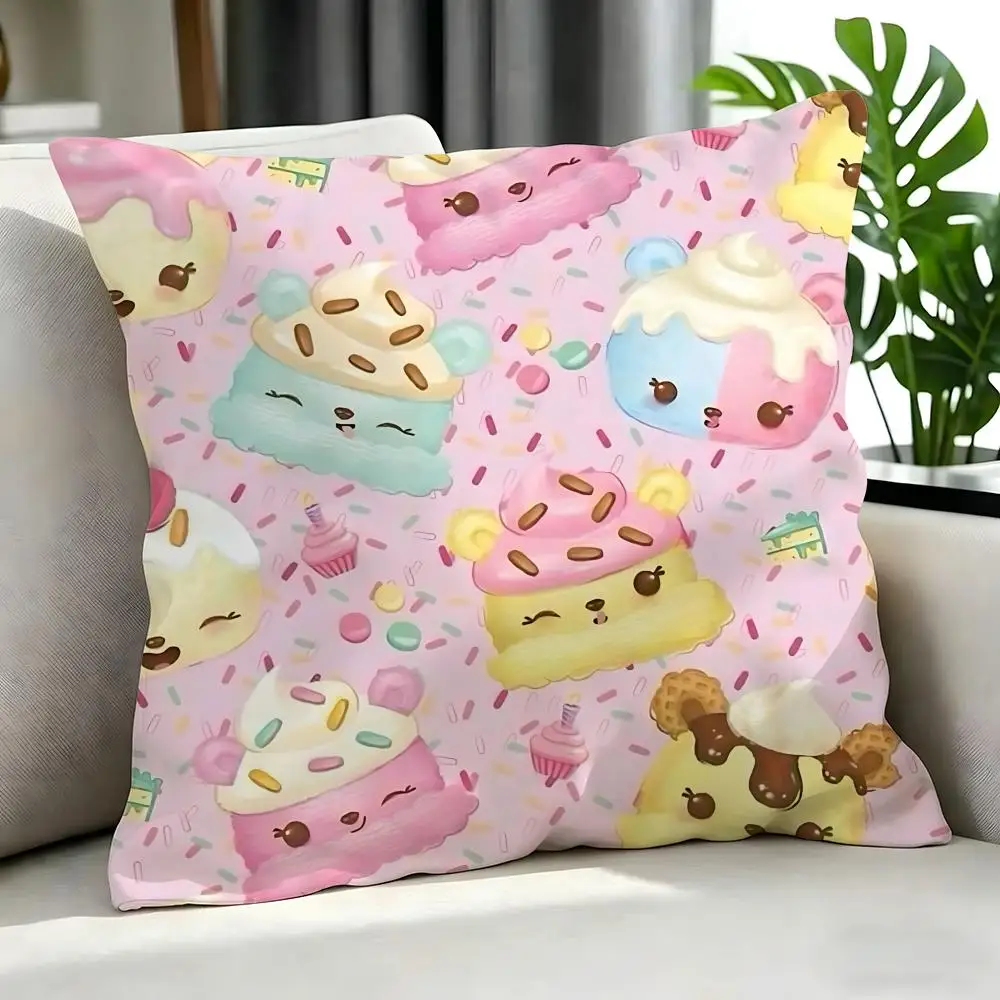 Niedliche Num Noms Kissenbezüge, Kissenbezug-Set, 4-teilig, 50 x 50, 45 x 45, 40 x 40, Kissenbezug, dekorativ, für Sofa und Heimdekoration – Detail 8