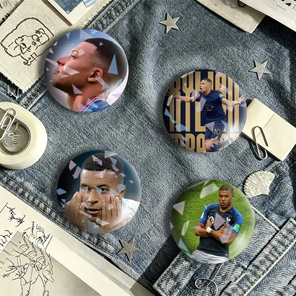 Kylian Mbappe Football Brooch Metal Badge Brooch, Fashion Decorative Pins for Hat Bag Clothing Decoration Gift