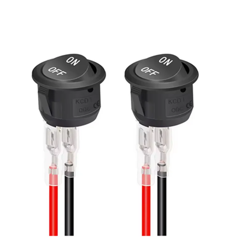 12V Ronde Tuimelschakelaar AC 6A/250V 10A/125V SPST 2 Pin 2 Positie Aan/uit Tuimelschakelaar voor Auto Boot Automotive RV Zwart
