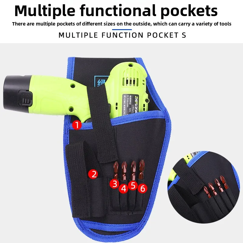 الغابات الخضراء متعددة الوظائف حقيبة كهربائي أداة الحفر اليد الخصر حقيبة أكسفورد القماش الخصر حقيبة الأجهزة أداة حقيبة مجموعة أدوات صغيرة