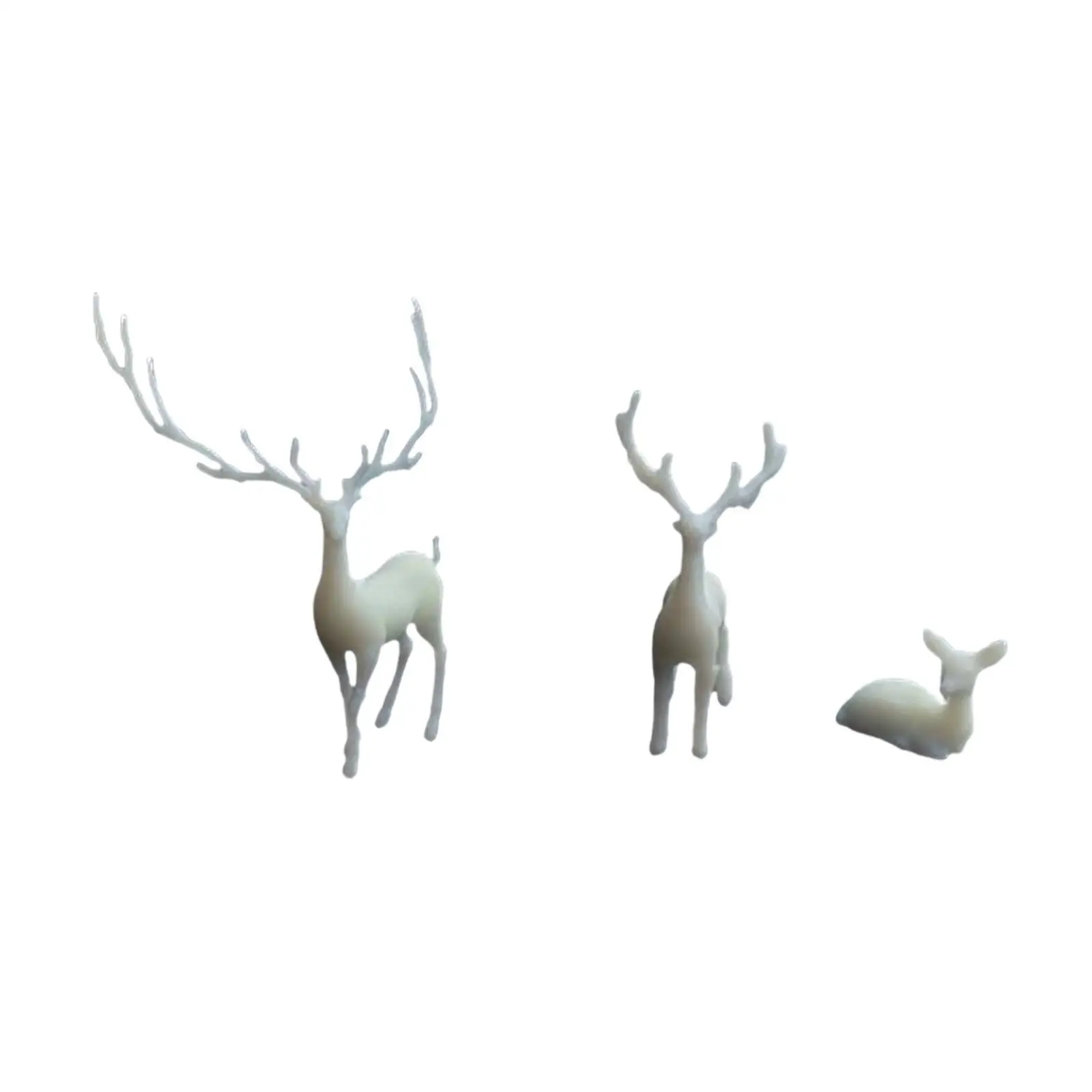 3Pcs Micro Landscape Deer Model Micro Landscape Ideal Gift Mini Adornment 3D Resin Filler for DIY Holiday Jewelry Making Party