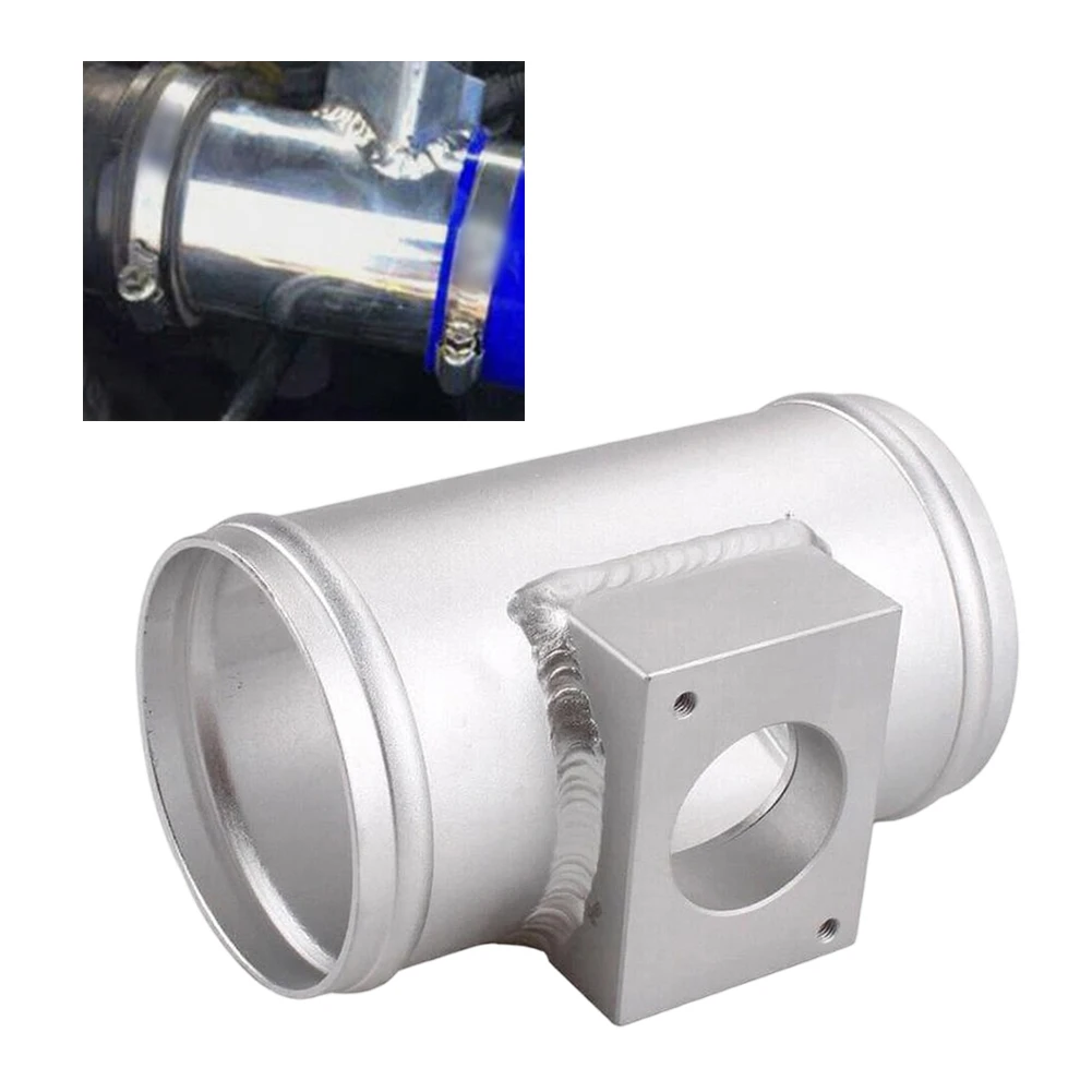 Vehicle Air Flow Pipe Air Flow Sensor Intake Adapter Tube Silver MAF Sensor Adapter High-strength Aluminum Alloy