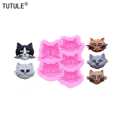 3D Cat Head Flip Candy Chocolate Cake Silicone Mould DIY Cat Head drop glue jewelry Accessories epoxy resin clays Silicone Molds