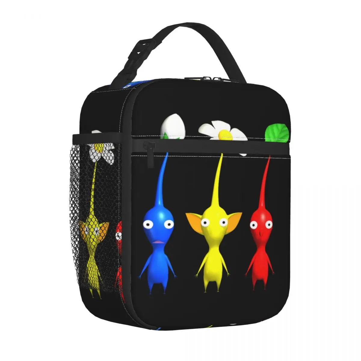 Cartoon Plant Creature Pikmin Insulated Lunch Bags for Camping Travel Animated Games Leakproof Cooler Thermal Bento Box Women