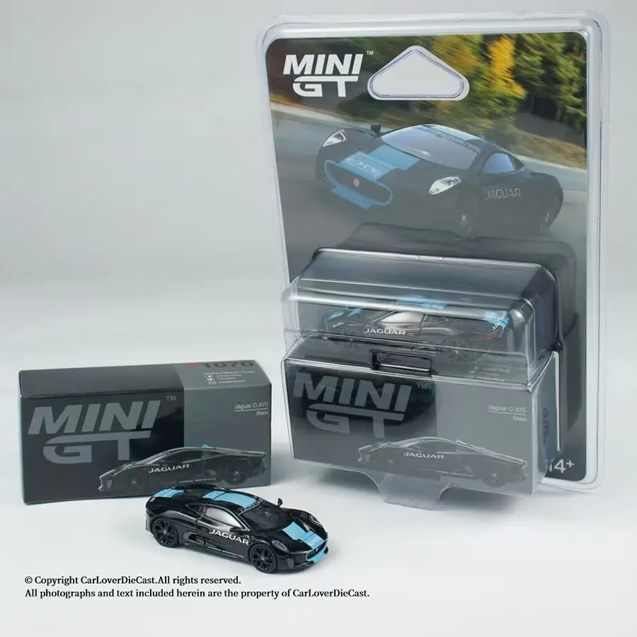Minigt 1:64 jaguar C-X75 preto abarth 595 lb-works x abas funciona liga fundição modelo de carro coleção presente