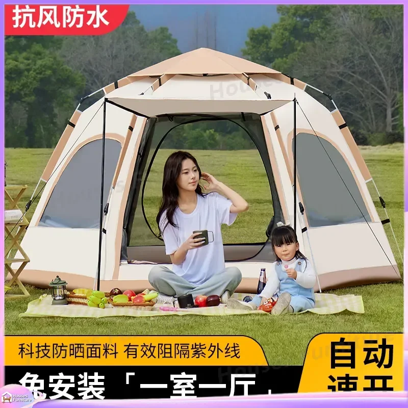 For Outdoor Hexagonal Camping Tent Portable Automatic Pop Up Waterproof Sun Shelter Car Roof Top Tent Camping Equipment