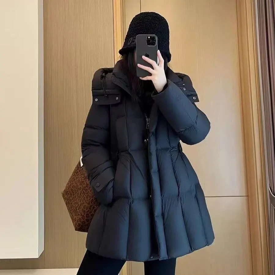 

Женское зимнее пальто, новинка 2025 года, пуховая хлопковая куртка с капюшоном, женские свободные теплые парки, пальто, женские универсальные толстые куртки с защитой от холода
