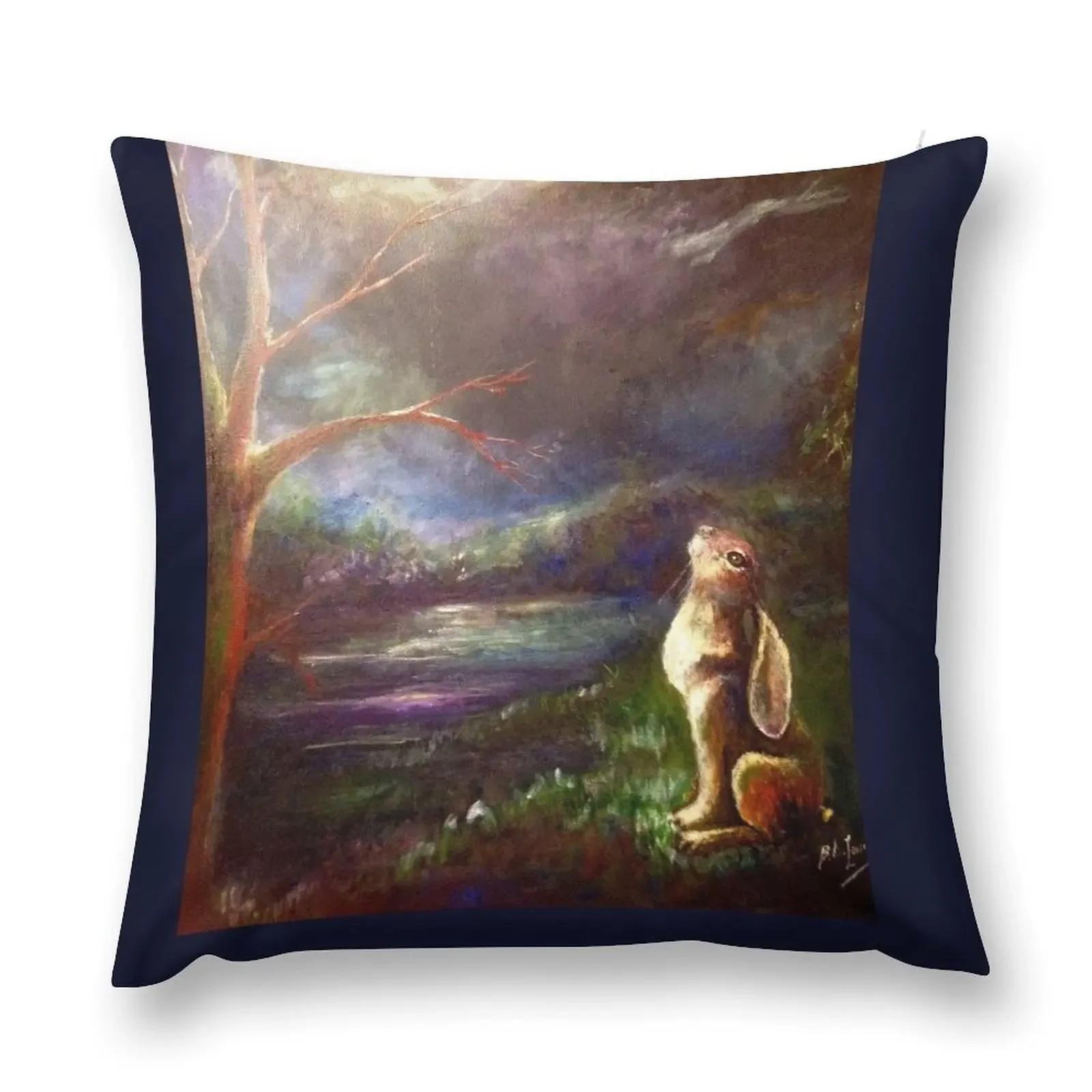 

Moon Gazing Hare Throw Pillow Couch Pillows Decorative pillow case pillowcases for sofa cushions pillow