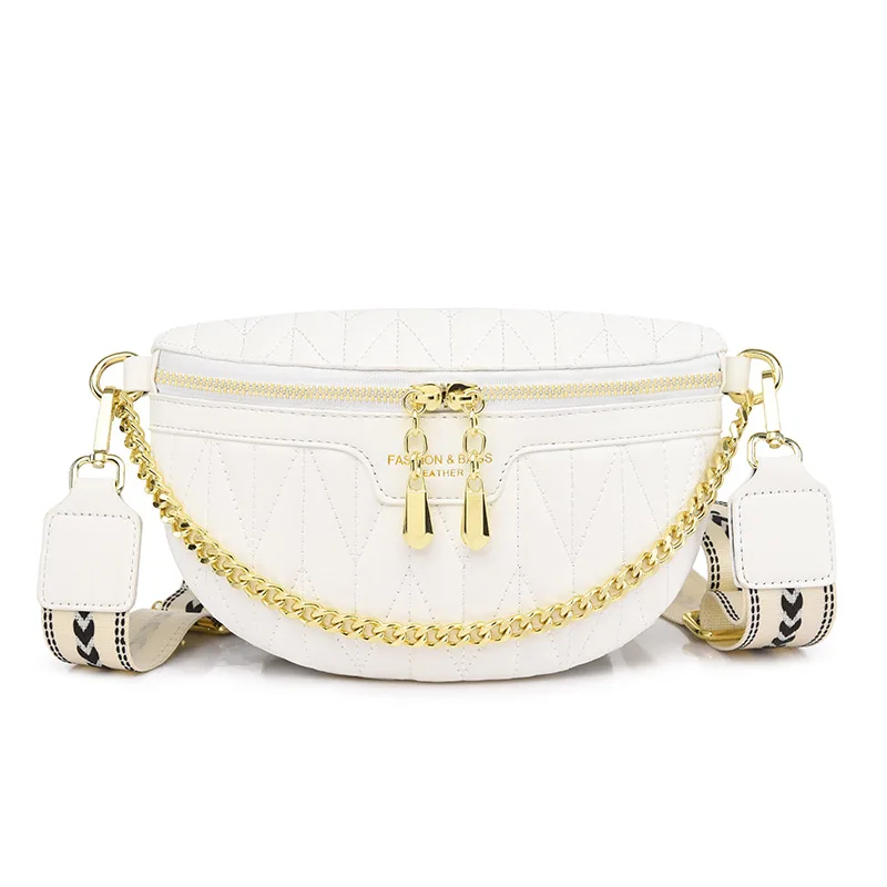 Elegante diamante treliça sacos de cintura do plutônio para as mulheres de luxo corrente zíper fanny pacote de cintura feminina cinta larga saco de peito crossbody