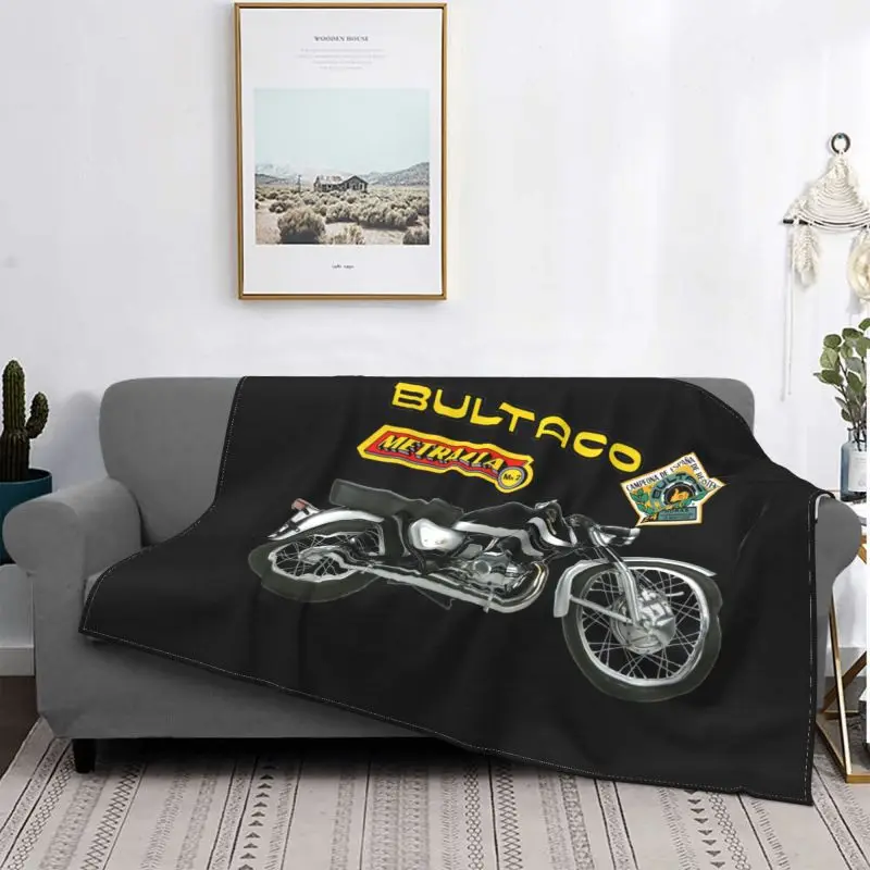 Bultaco Metralla Mk2 Motorcycle 01 Blanket Plush Bedding Anti-Pilling Sofa Dedicated Home Decotation