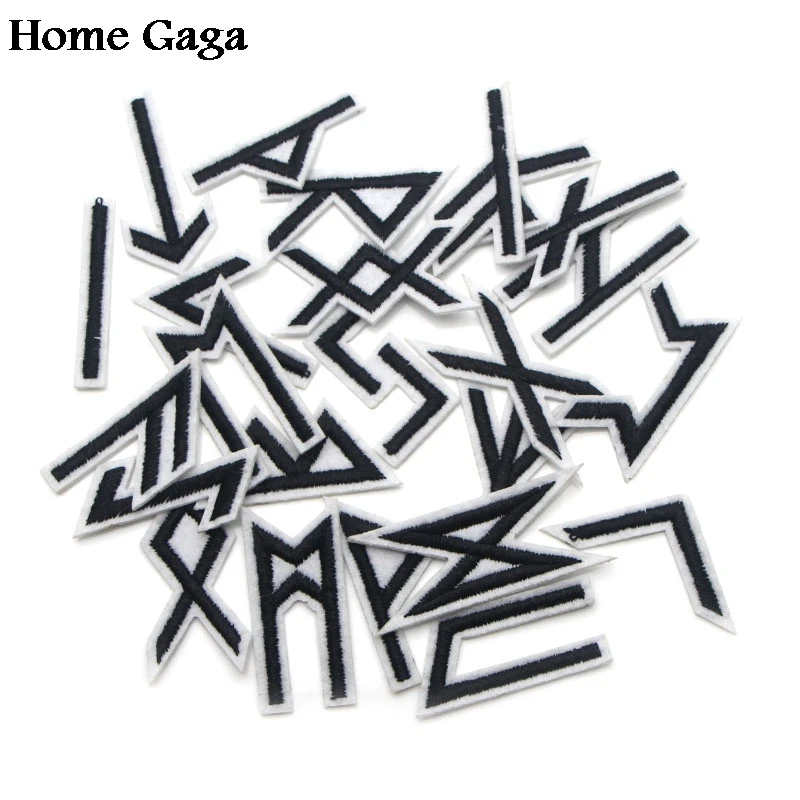 

Homegaga Vikings Runes 24pcs Applique patches stickers pour sewing bag jersey clothing para clothes badges iron on tshirt D0947