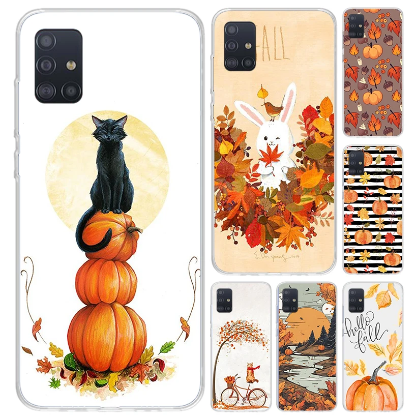 Чехол для телефона с тыквой для Samsung Galaxy A51 A50 A71 A70 A41 A40 A31 A30S A21S A20S A10S A20E A11 A01 A6 A7 A8 A9