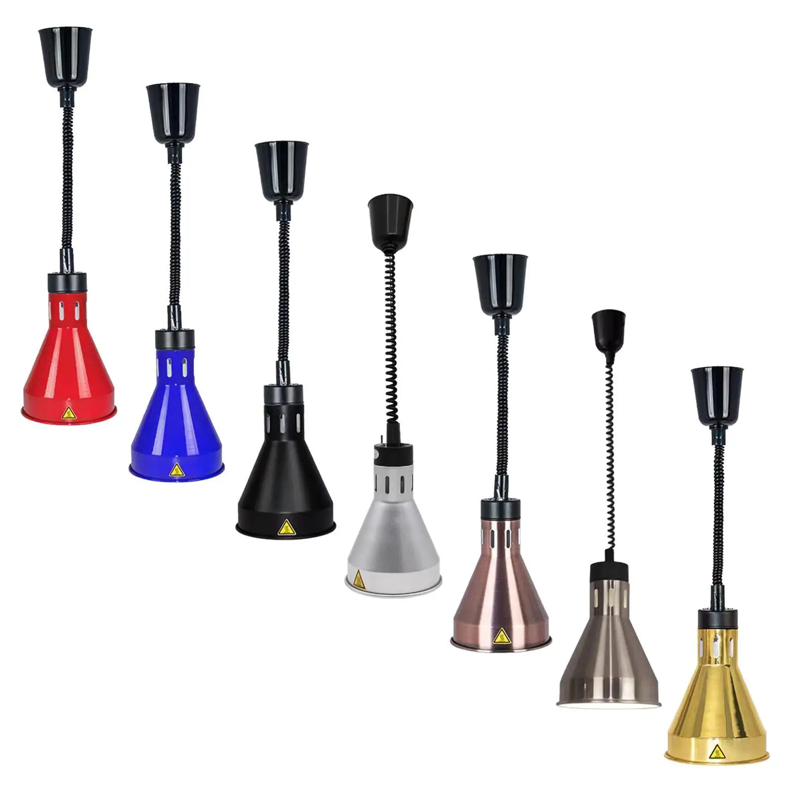 Restaurant Buffet Warming Lamp Hanging Ceiling Mount Telescopic Food Heater E27 Iron Lampshade for Catering Service