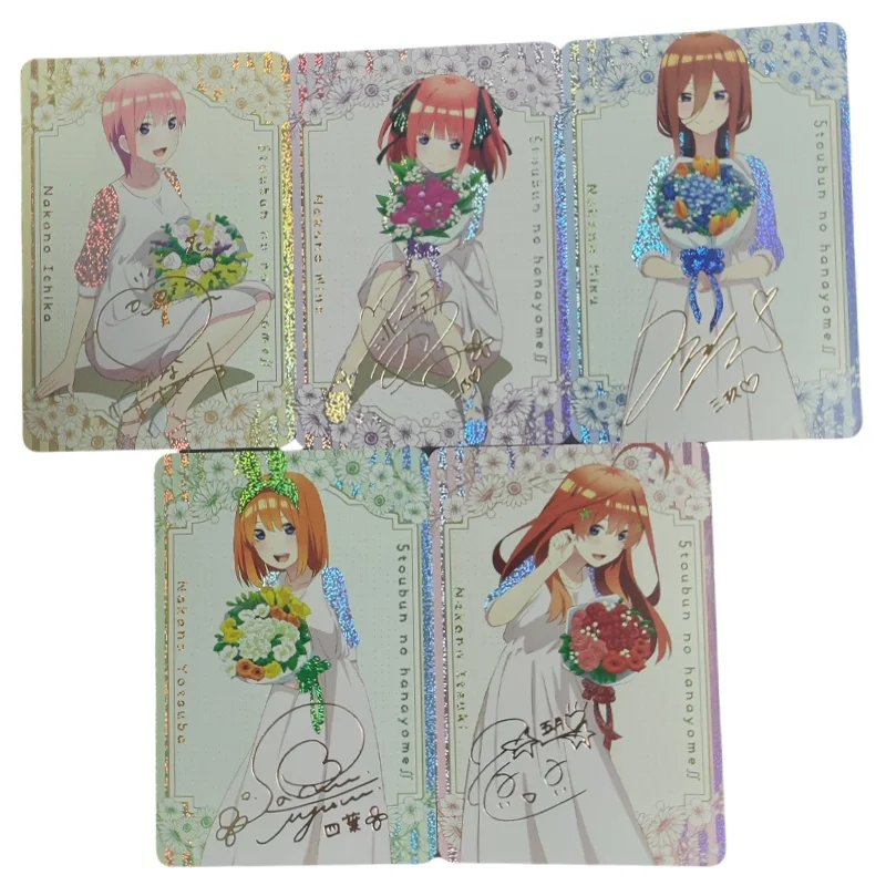 5 Sheet Flash Card Nakano Miku Nino Ichika Yotsuba The Quintessential Quintuplets Diy Action Toy Figure Anime Game Collection