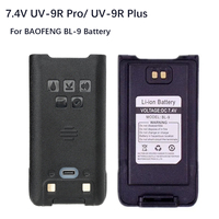 Baofeng 7.4V UV-9R Pro Li-ion Battery IP68 Waterproof Support Type-C Charge for UV-9R Plus UV-XR Walkie Talkie BL-9 Batteria