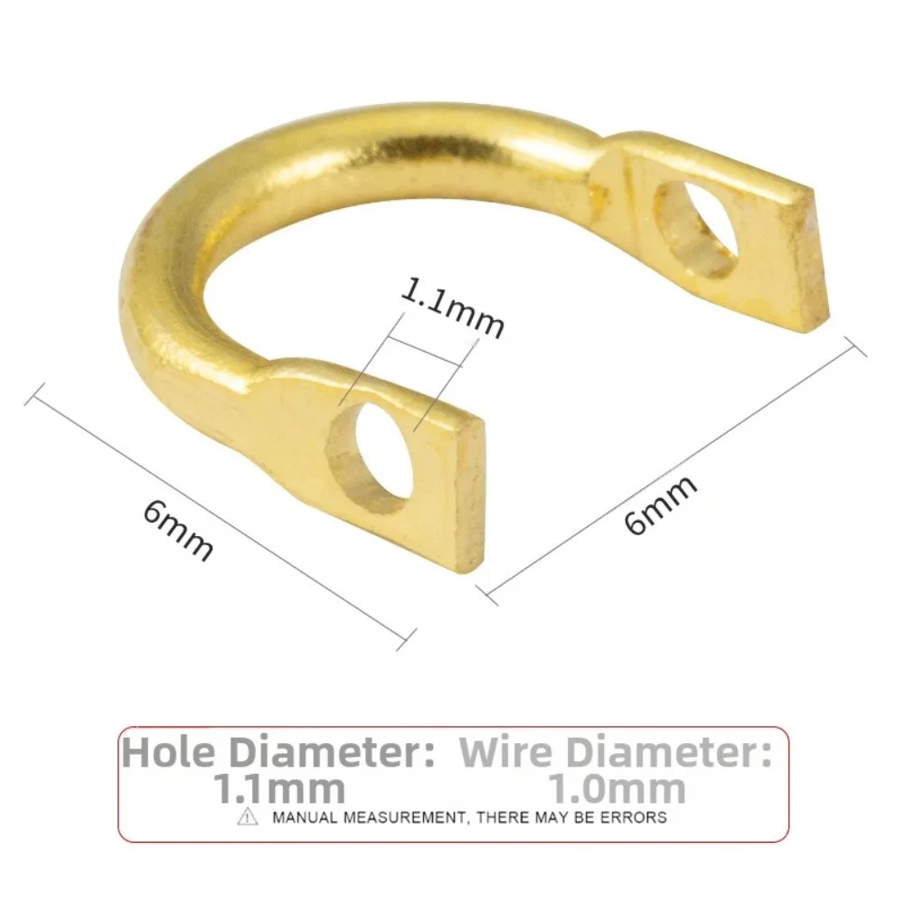 Fishing Connectors U-shaped Lure Rings DIY Fishing Tackle Gold silver Brass Construction Polished Finish Smooth Rotation