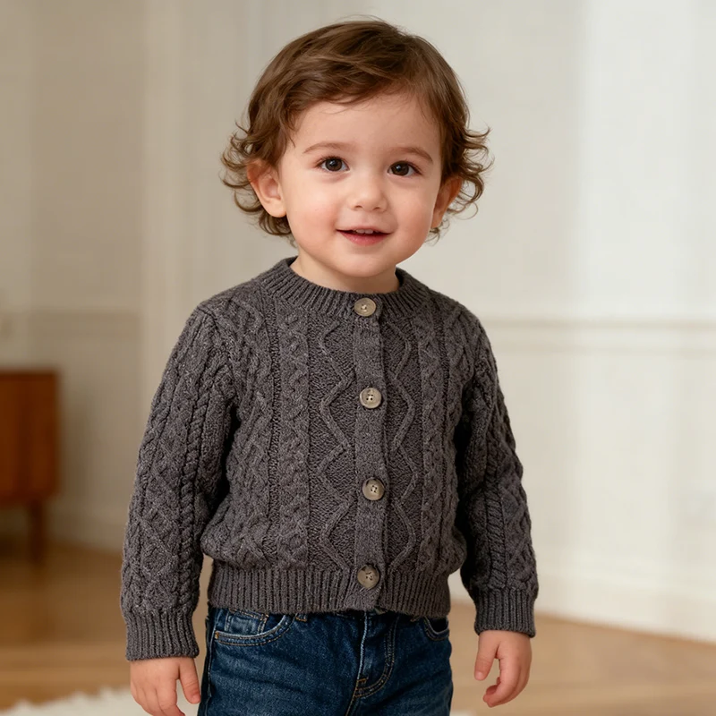 2026 New Spring Newborn Baby Boys Girls Sweater Coat Infant Baby Knitting Cardigan Coat Korean Style 0-3Yrs Children Clothes