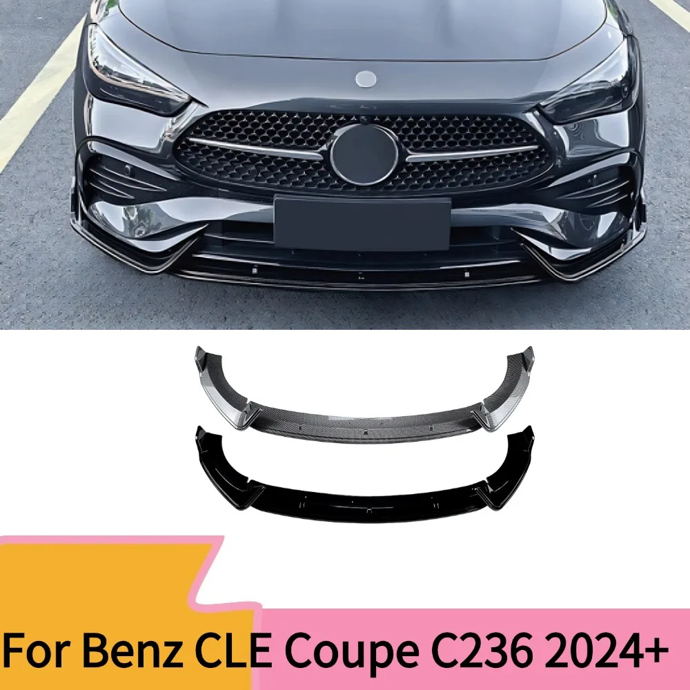 For Mercedes-Benz CLE Coupe C236 CLE260 300 CLE53 2023-2025 Front Bumper Lip Splitter Air Dam Auto Tuning Accessory