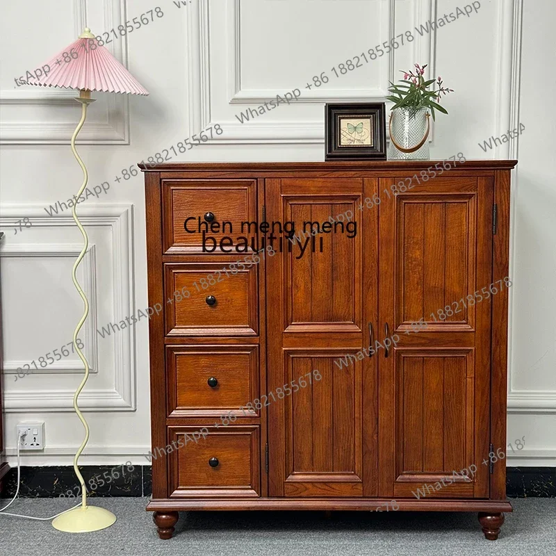 CC182American solid wood single door four side cabinet modern simple living room chest cabinet R