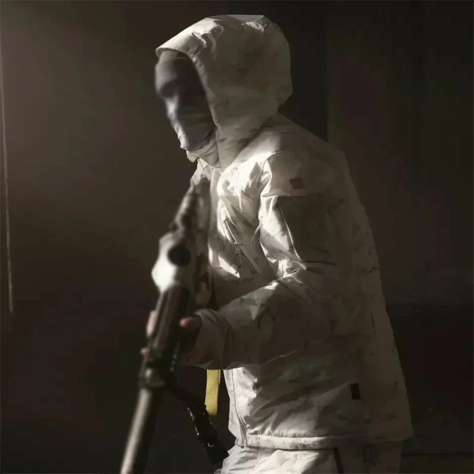 4.0 سلسلة الحرب القطبية الشتاء المشجعين التكتيكية العسكرية الصيد التمويه في الهواء الطلق مقاوم للماء سميكة الملابس القطنية الدافئة #5