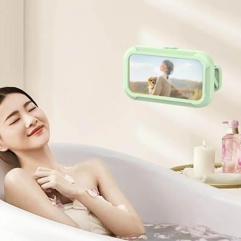 

Держатель для телефона для душа, вращающийся настенный держатель для телефона, регулируемый угол, водонепроницаемая подставка для мобильного телефона для ванной комнаты, зеркало для кухни