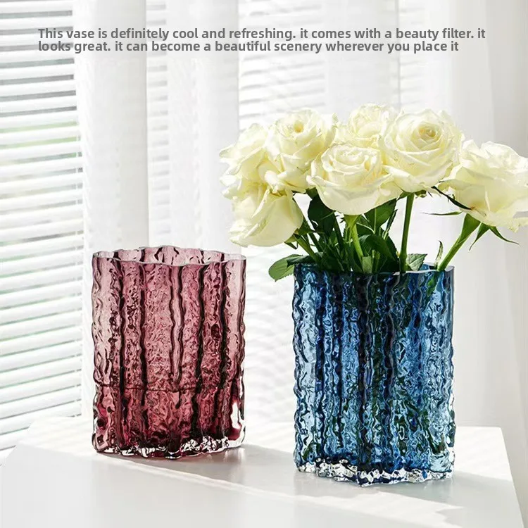 CX living room high-end simple glacier transparent glass vase water flower arrangement