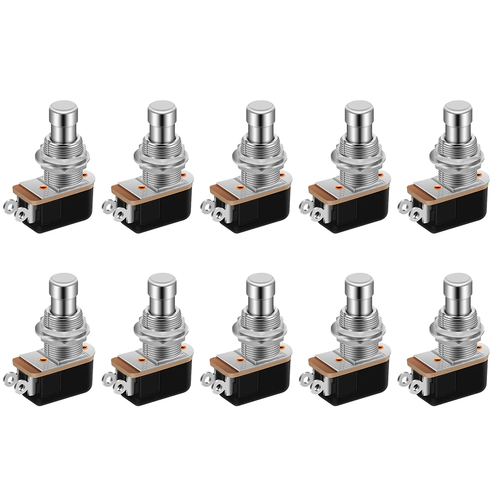 Momentary Soft Touch Foot Switch, SPST normalmente aberto, 2 pinos, Stomp Box, botão pedal para Pedal de Efeito de Guitarra, 10pcs
